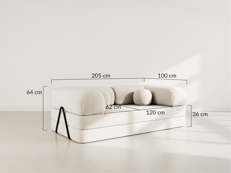 Nebula - Canapé Convertible - 3 Places - Velours Texturé - Vert Kaki