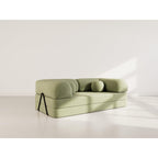 Nebula - Sofá Cama - 3 Plazas - Terciopelo Texturizado - Verde Salvia