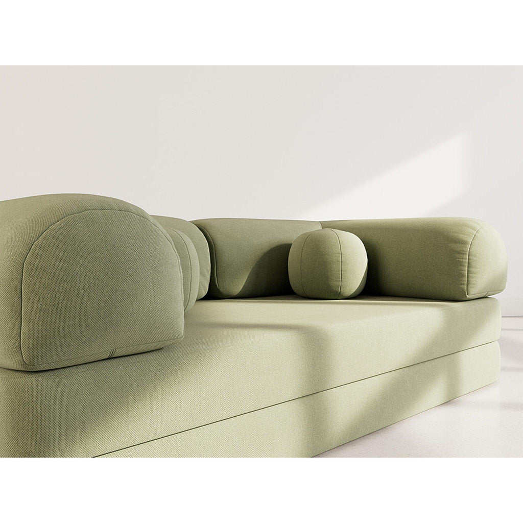 Nebula - Sofá Cama - 3 Plazas - Terciopelo Texturizado - Verde Salvia