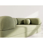 Nebula - Sofá Cama - 3 Plazas - Terciopelo Texturizado - Verde Salvia