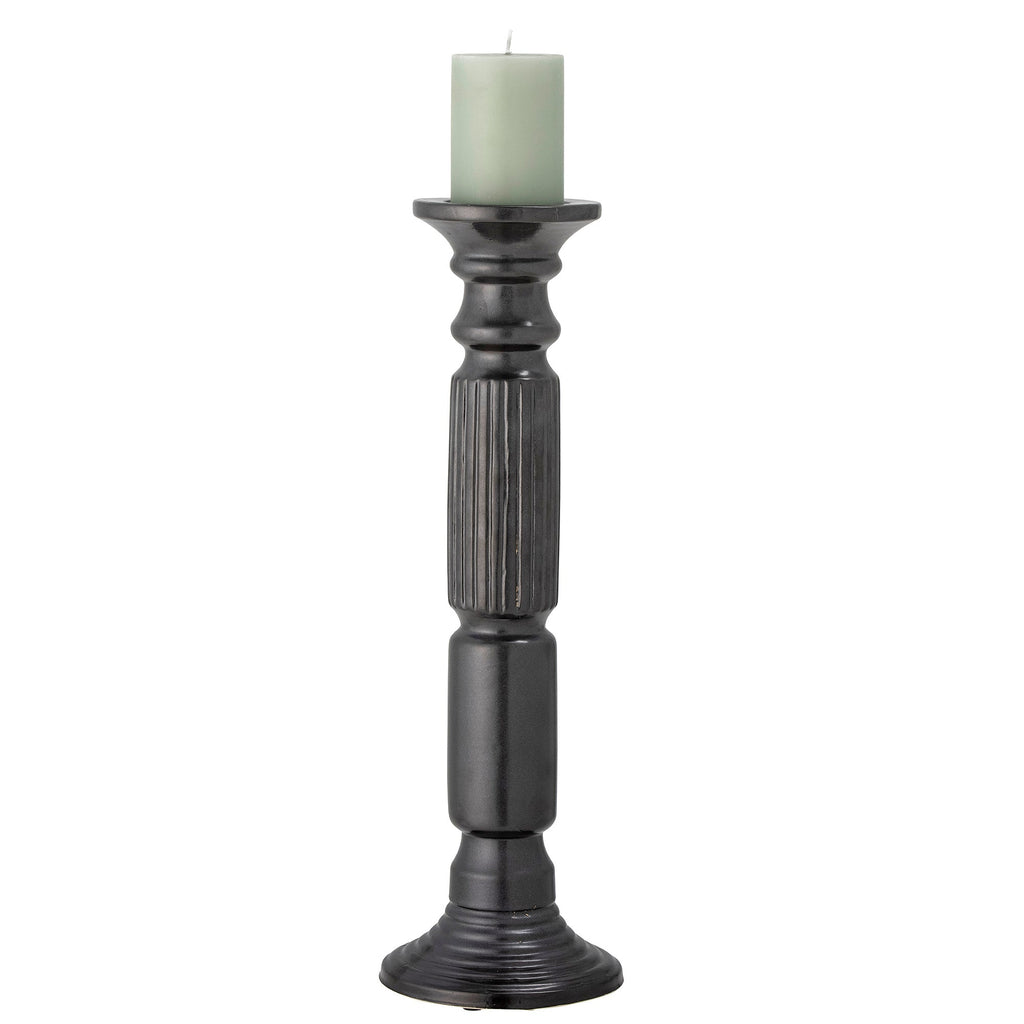 Millas - Set of 2 Candle Holders - Black - Ceramic
