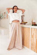 NICO Beige - Pantalon Palazzo