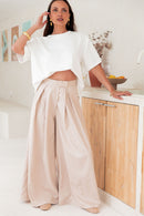 NICO Beige - Pantalon Palazzo