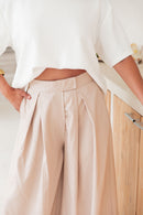 NICO Beige - Pantalon Palazzo