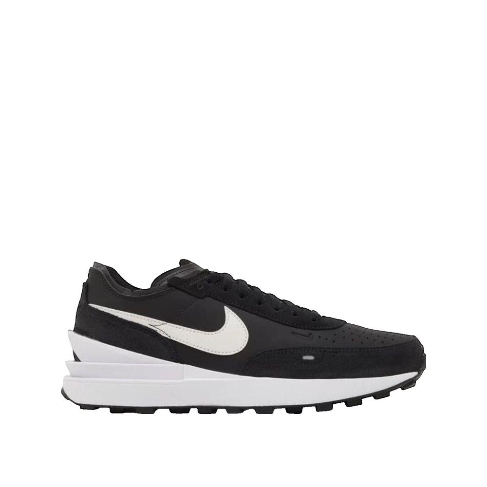 Waffle One Leather Trainers - Black