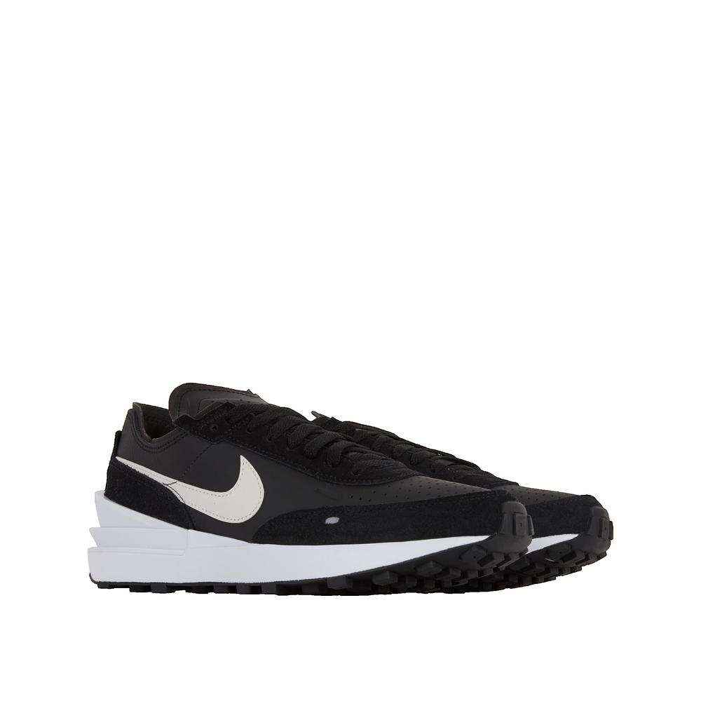 Waffle One Leather Trainers - Black