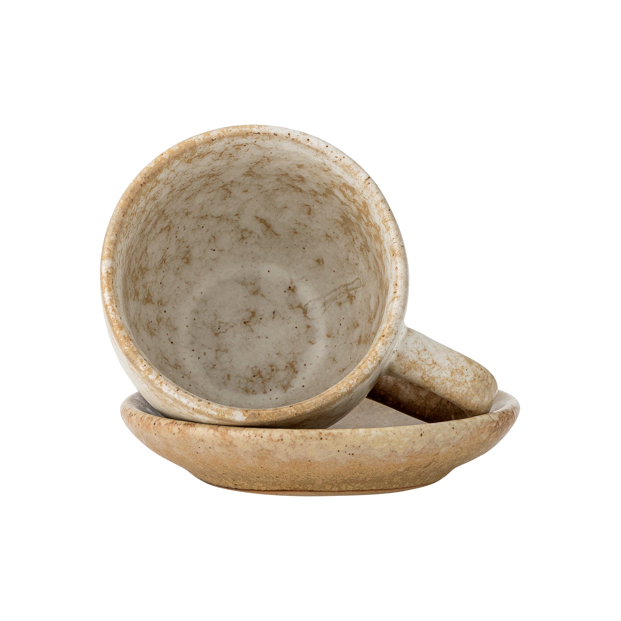 Brenta - Tasse Avec Soucoupe - Naturel - Grès