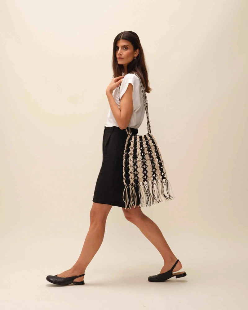 Bolso Hassan hecho a mano a rayas