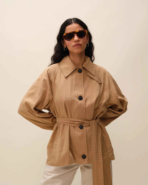 Gabardina Ella moca