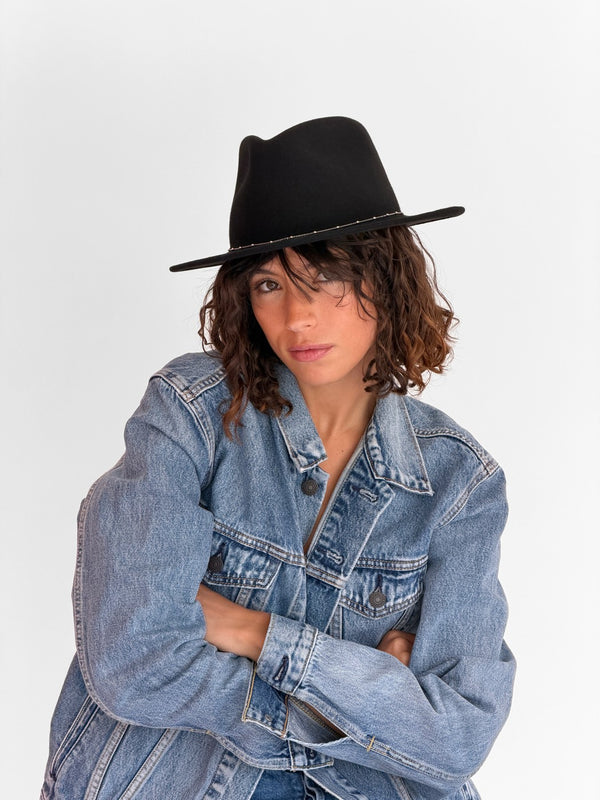 Noe Silver Felt Hat - Black