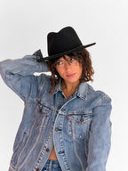 Noe Silver Felt Hat - Black