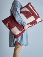 Olica - Coussin - Rouge - Coton Oeko-Tex®