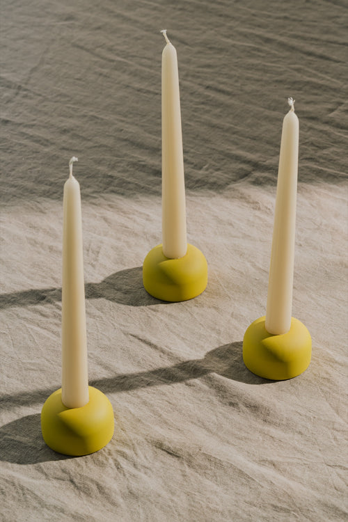 Candleholder Lums X3 - Yellow Mellow