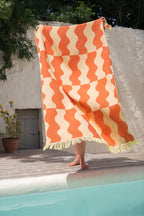Serviette De Plage Nugo - Pumpkin Orange & Yellow Mellow