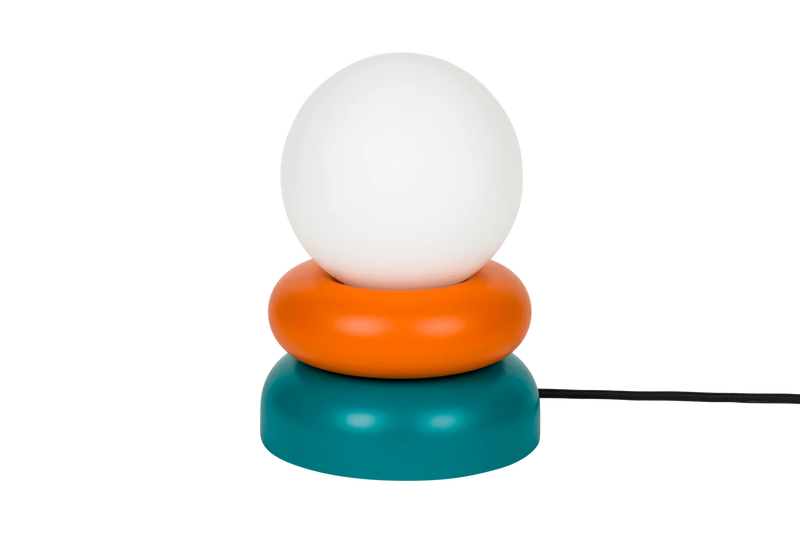 Lámpara de mesa Otem - corteza naranja y turquesa oscuro