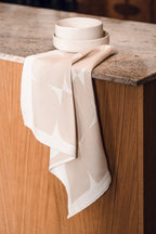Set of 2 Abi Tea Towels - Sand Beige & Cream