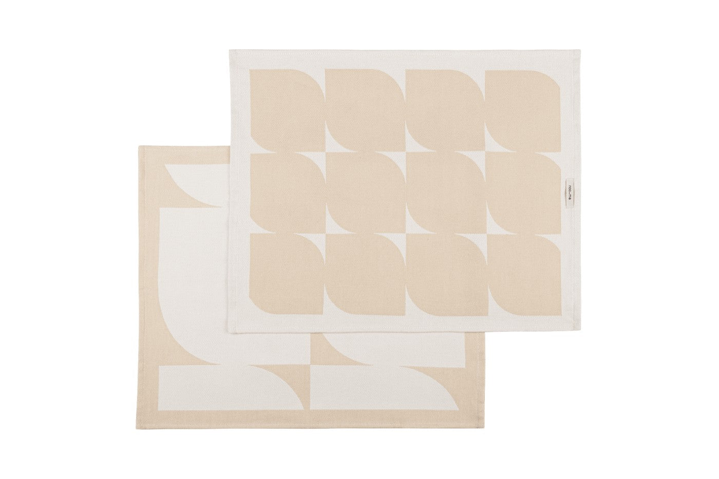 Set of 2 Abi Tea Towels - Sand Beige & Cream