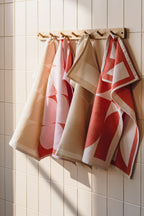 Set Of 2 Abi Tea Towels - Terracotta & Blossom Pink