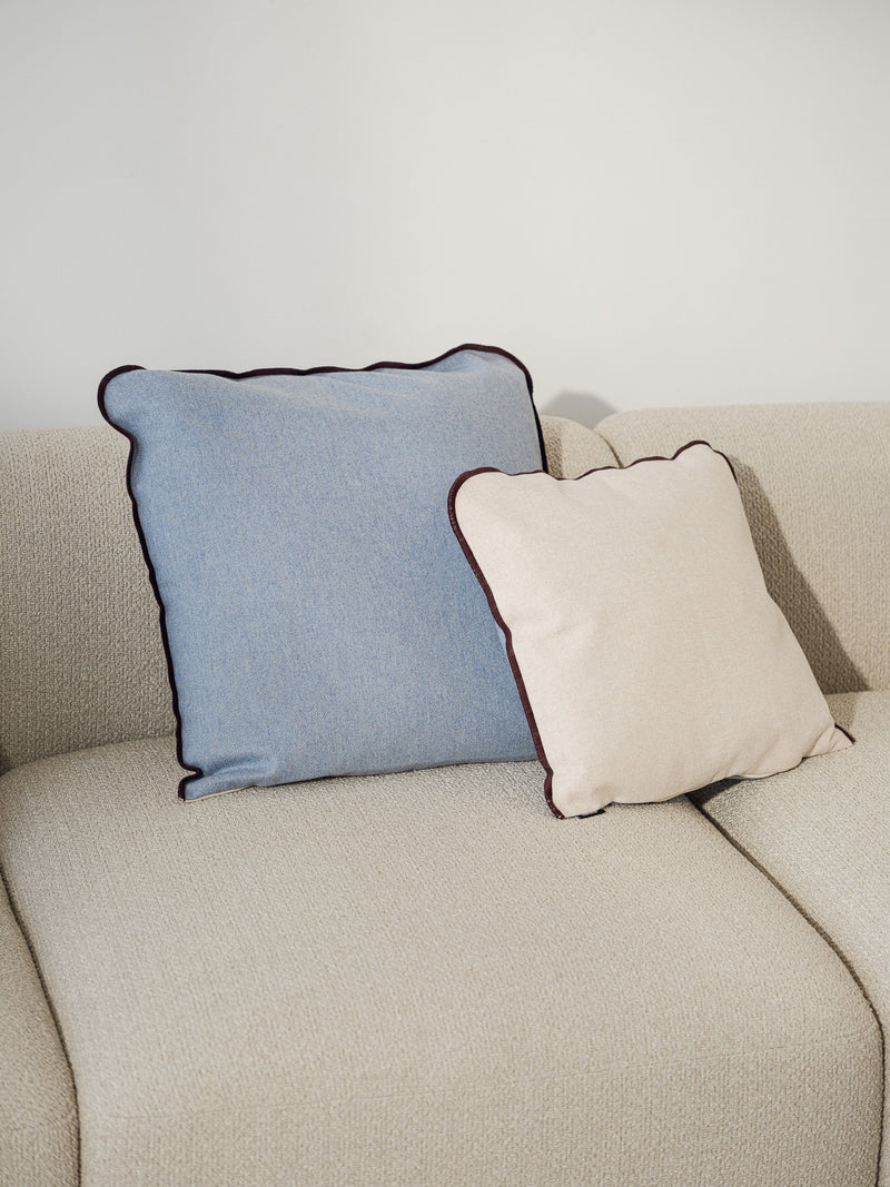 Coussin Dvu - Sky Blue / Seashell Beige