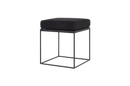 Pouf Feo - Black Oak Top / Black Tie Wool Cushion