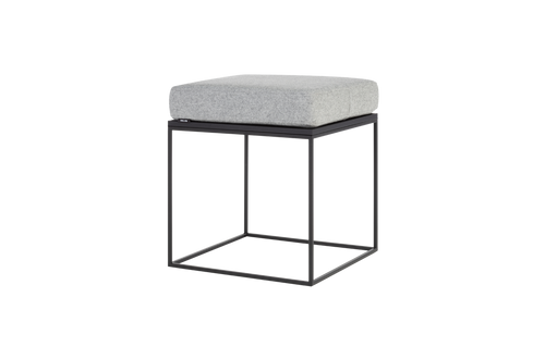 Pouf Feo Et Coussin - Chêne Noir Et Gris