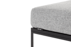 Feo Pouf - Black Oak Top / Universal Gray Wool Cushion
