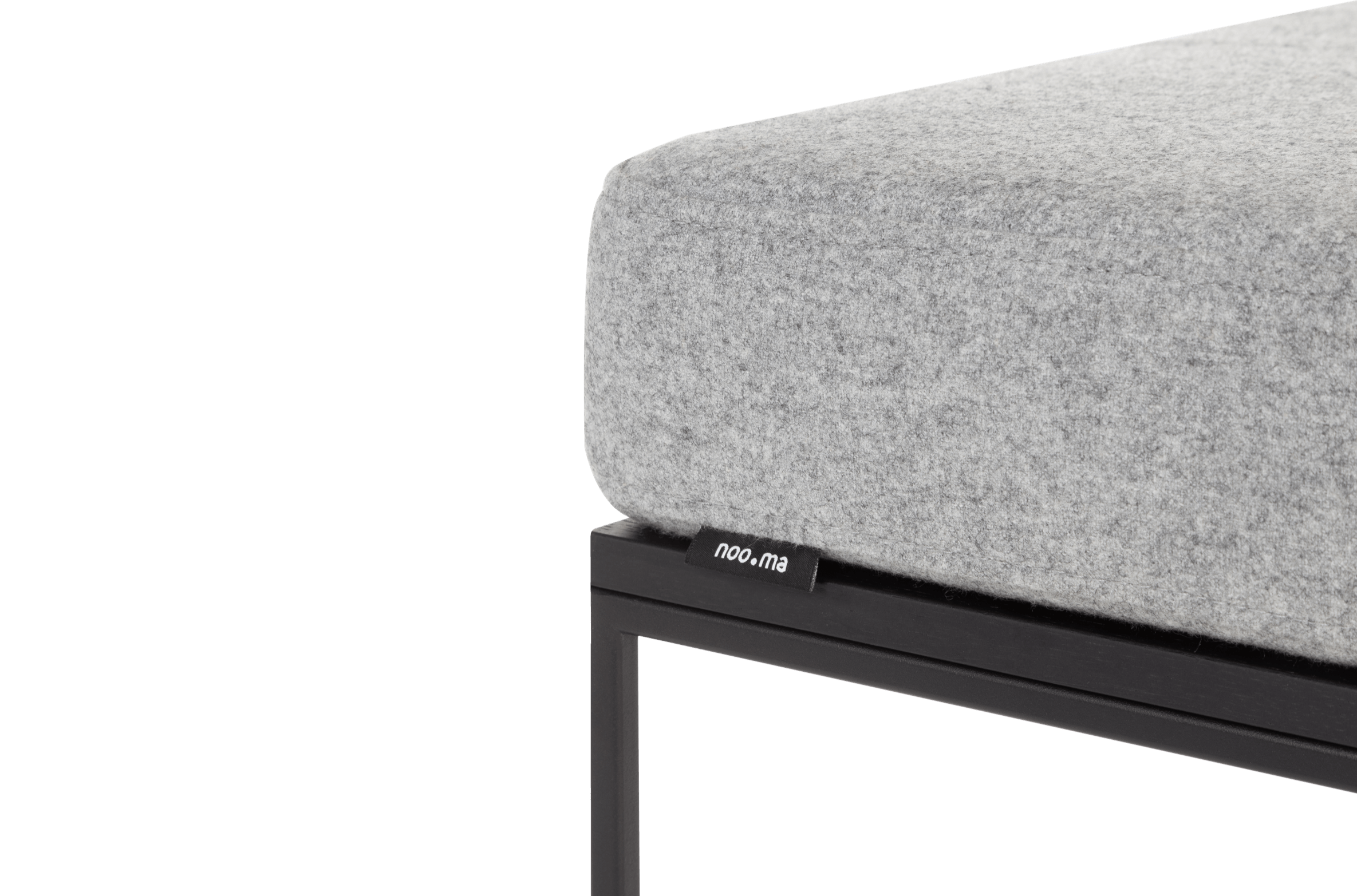 Feo Pouf - Black Oak Top / Universal Gray Wool Cushion