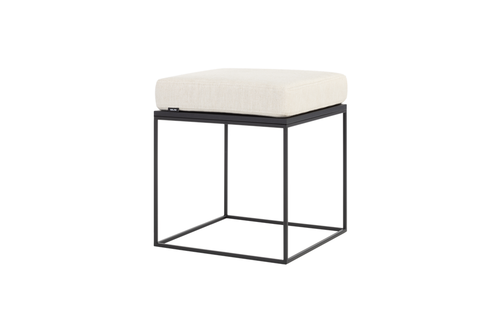 Pouf Feo - Black Oak Top / Cream Beige Cushion