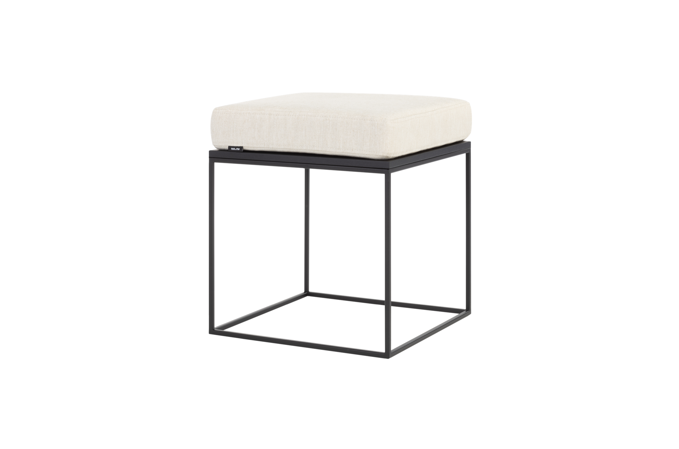 Pouf Feo - Black Oak Top / Cream Beige Cushion