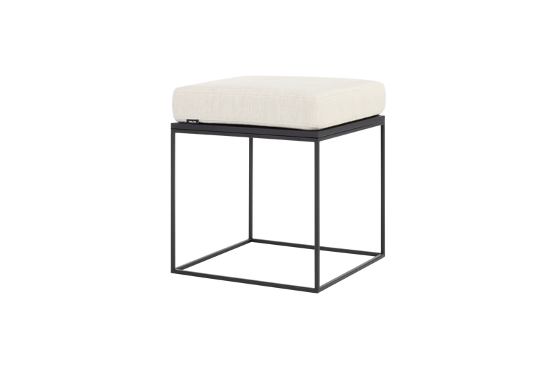 Pouf Feo - Black Oak Top / Cream Beige Cushion