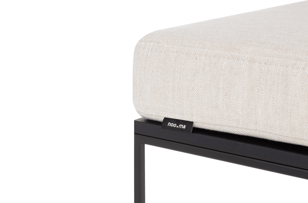 Pouf Feo - Black Oak Top / Cream Beige Cushion