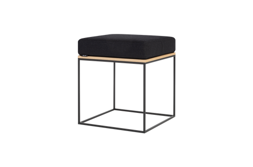 Pouf Feo Et Coussin - Chêne Et Black Tie