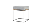 Pouf Feo - Oak Top / Universal Grey Wool Cushion