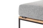 Pouf Feo - Oak Top / Universal Grey Wool Cushion