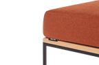 Pouf Feo - Oak Top / Terracotta Wool Cushion