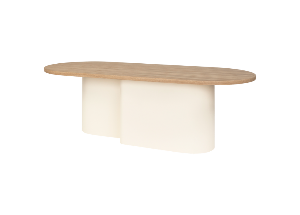 Looi Coffee Table - Piazza Beige & Oak Top