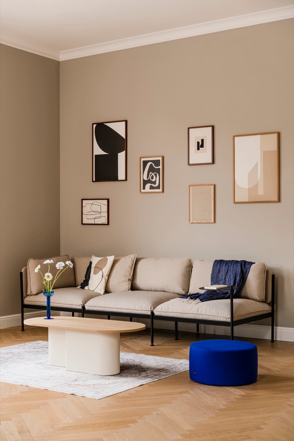 Looi Coffee Table - Piazza Beige & Oak Top