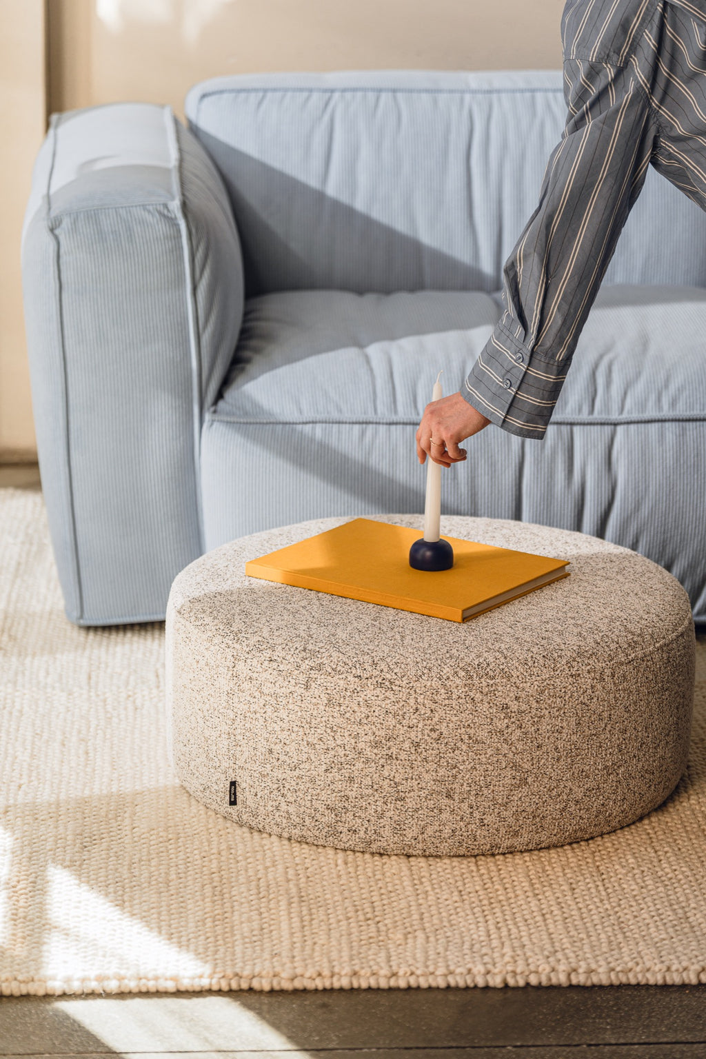 Folk Pouf - Large - Clay Grey Melange