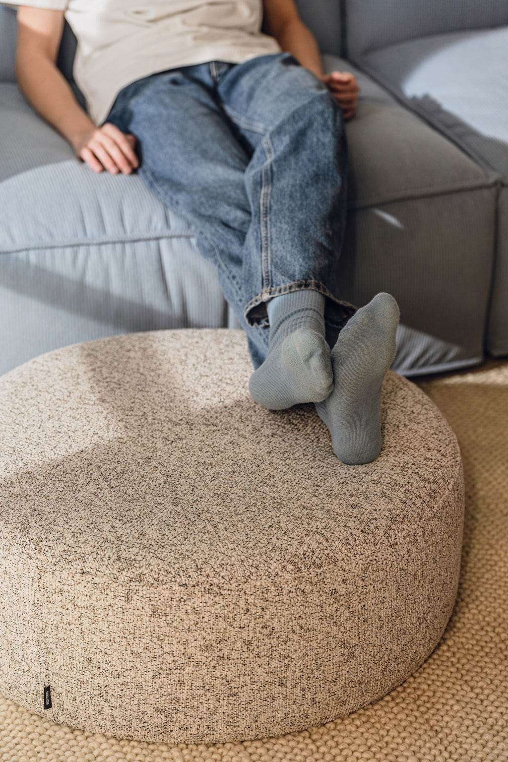 Folk Pouf - Large - Clay Grey Melange