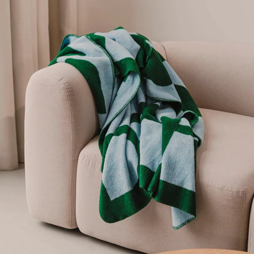Gilli Throw - Forest Green and Sky Blue