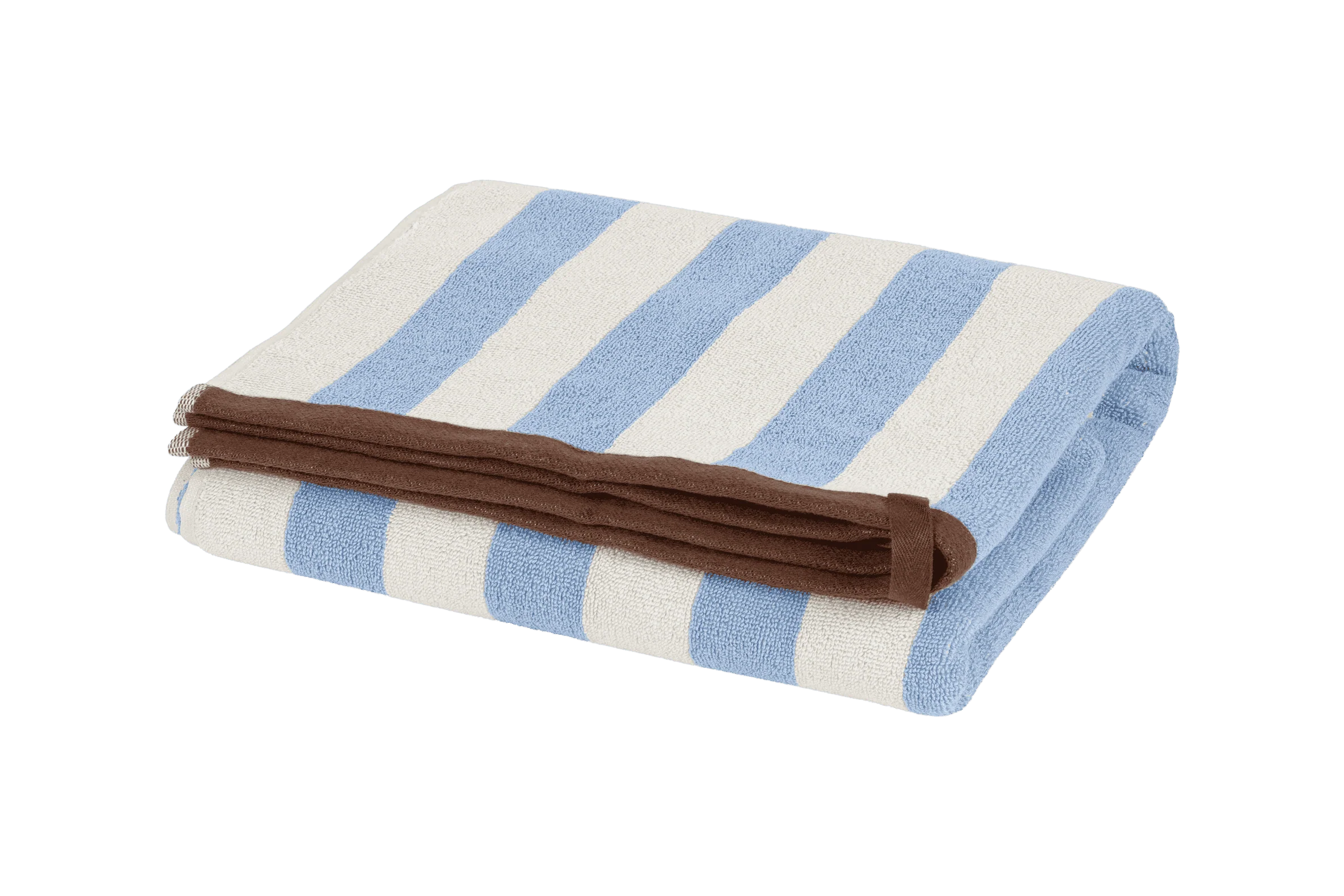 Gobo Bath Towel - Baby Blue / Wide Stripes