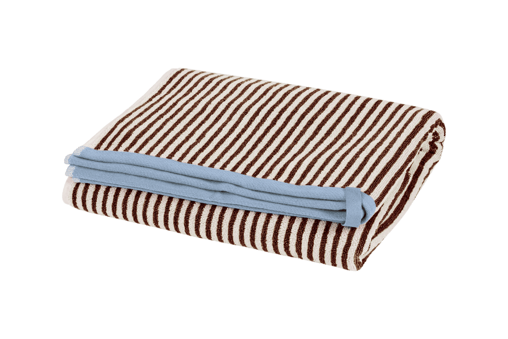 Toalla De Baño Gobo - Cocoa Brown/Rayas Estrechas