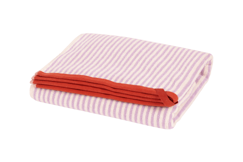 Serviette De Bain Gobo - Pastel Lilac / Rayures Étroites
