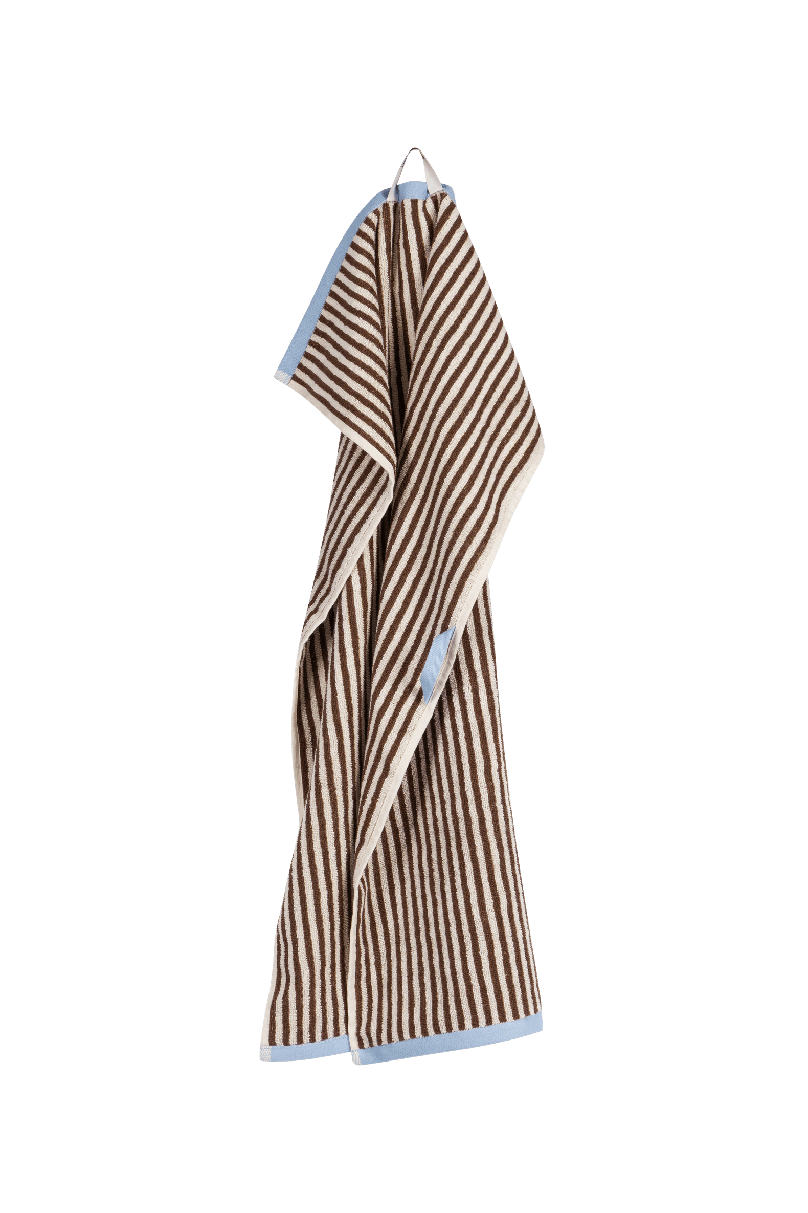 Gobo Hand Towel - Cocoa Brown/Narrow Stripes