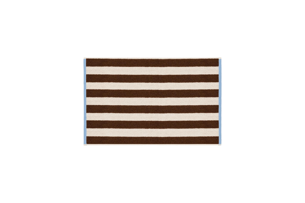 Gobo Hand Towel - Cocoa Brown/Wide Stripes