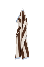 Gobo Hand Towel - Cocoa Brown/Wide Stripes