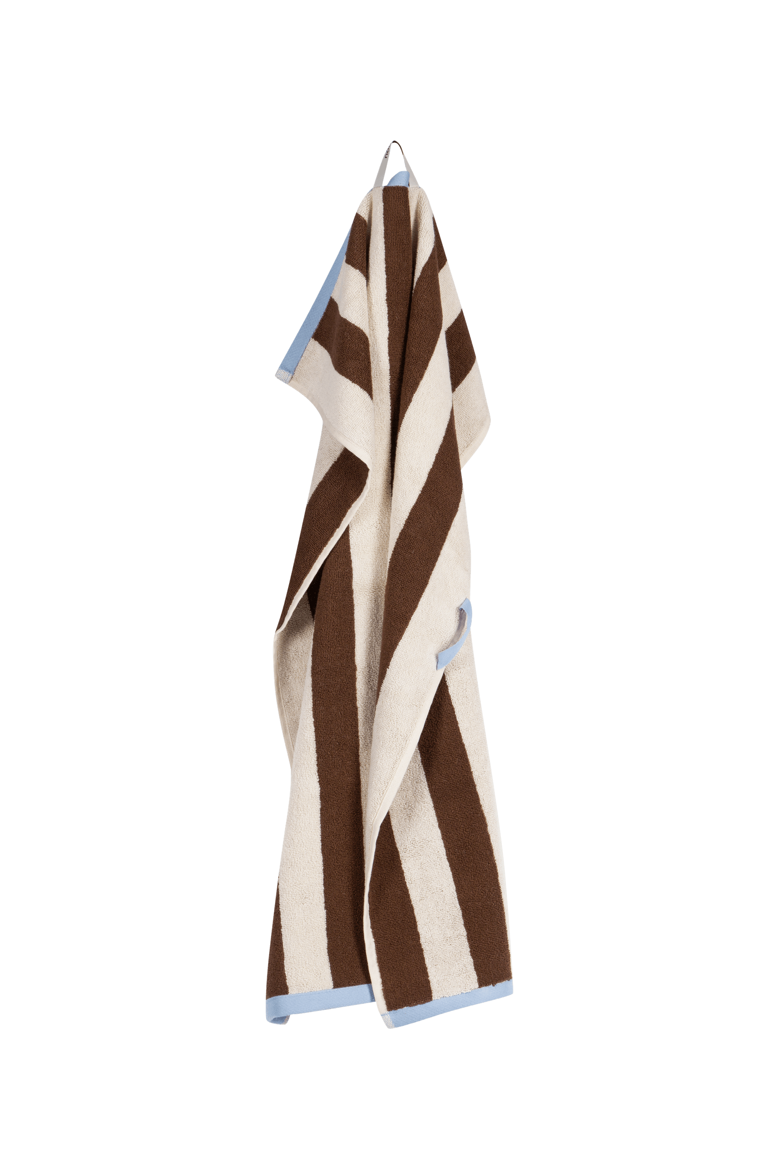Gobo Hand Towel - Cocoa Brown/Wide Stripes