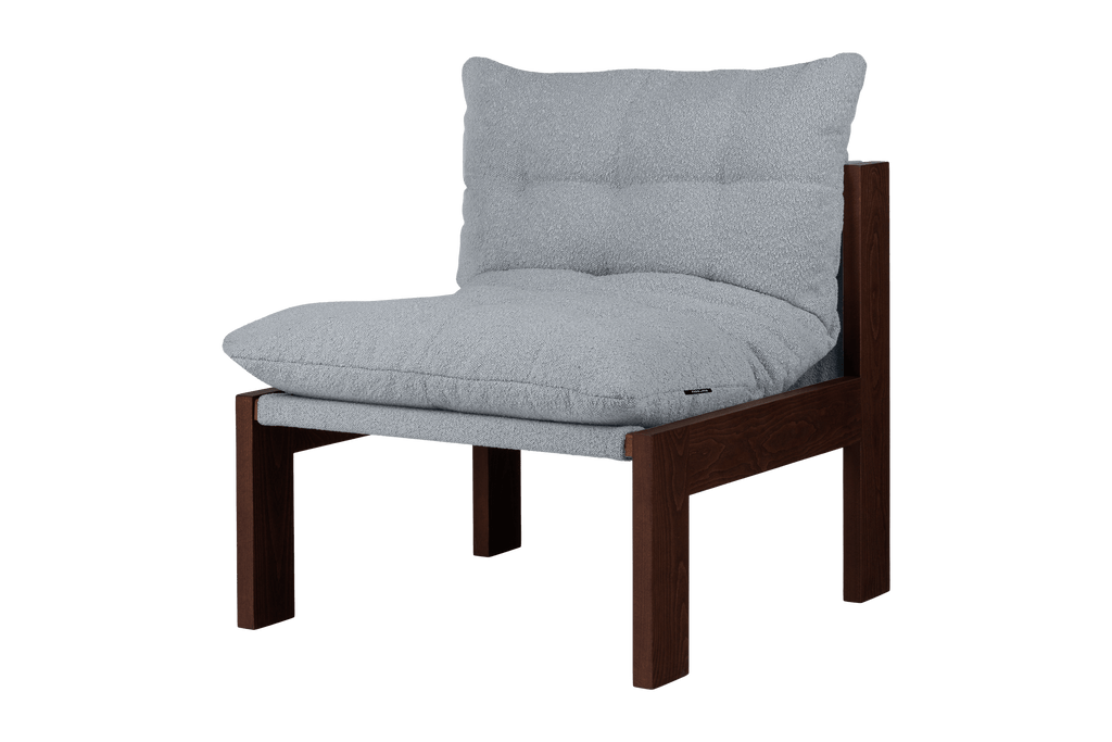 Huno - Sillón Lounge - Cocoa Brown & Baby Blue Bouclé