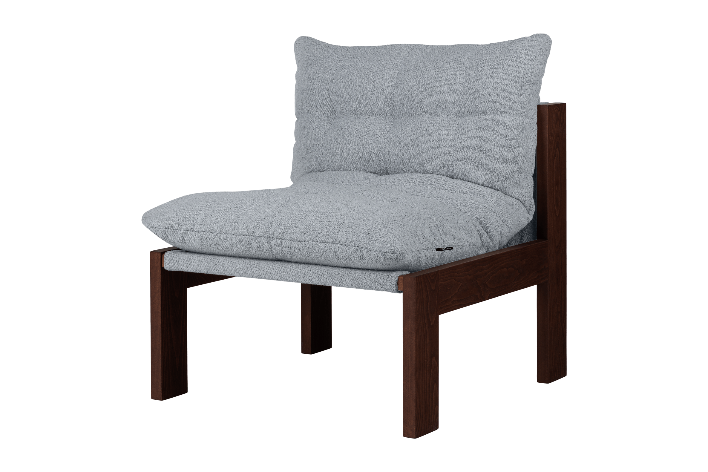 Huno - Sillón Lounge - Cocoa Brown & Baby Blue Bouclé