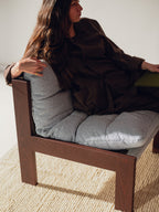 Huno - Sillón Lounge - Cocoa Brown & Baby Blue Bouclé